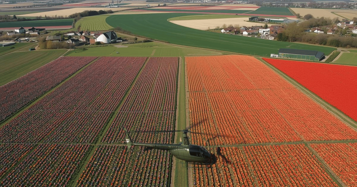 Tulip Fields Helicopter Ride (Lisse Region | 10–15 mins | Seasonal)