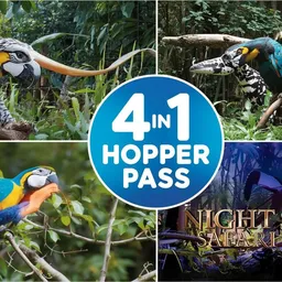 4 in 1 Mandai Hopper Pass (Singapore Zoo, Bird Paradise, Rainforest Wild ASIA and Night Safari)